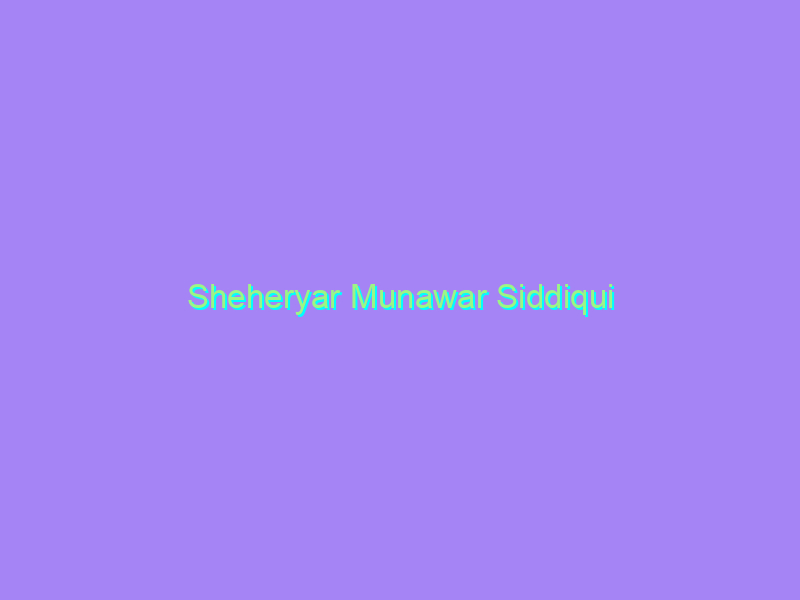 Sheheryar Munawar Siddiqui